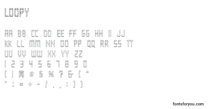 Schriftart Loopy (132873) – Alphabet, Zahlen, spezielle Symbole