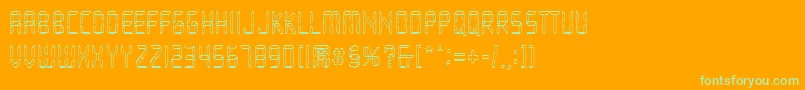 フォントLoopy – オレンジの背景に緑のフォント