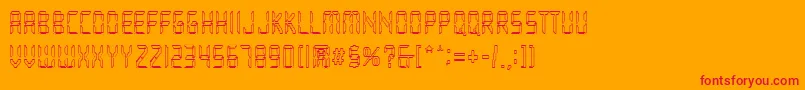 Fonte Loopy – fontes vermelhas em um fundo laranja