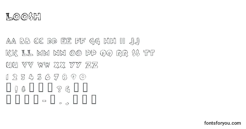 Czcionka LOOSH    (132874) – alfabet, cyfry, specjalne znaki