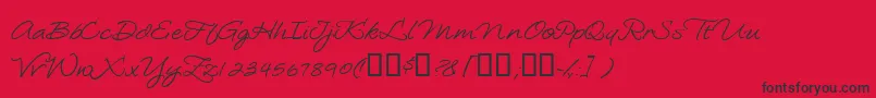 Loosiescript-Schriftart – Schwarze Schriften auf rotem Hintergrund