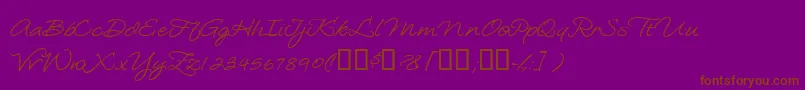 Шрифт Loosiescript – коричневые шрифты на фиолетовом фоне