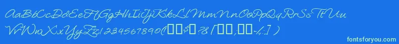 Шрифт Loosiescript – зелёные шрифты на синем фоне