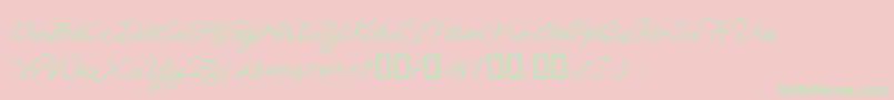 Loosiescript-Schriftart – Grüne Schriften auf rosa Hintergrund