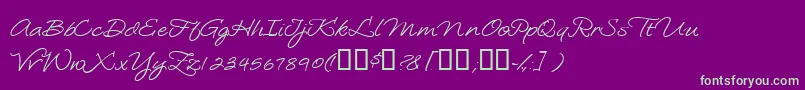 Шрифт Loosiescript – зелёные шрифты на фиолетовом фоне