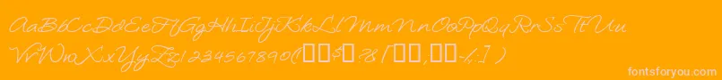 Loosiescript Font – Pink Fonts on Orange Background