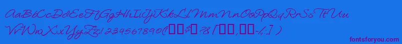 Шрифт Loosiescript – фиолетовые шрифты на синем фоне