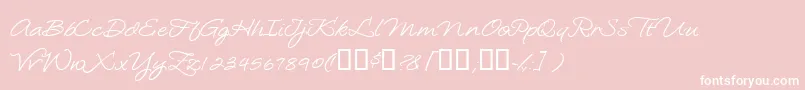 Loosiescript-Schriftart – Weiße Schriften auf rosa Hintergrund