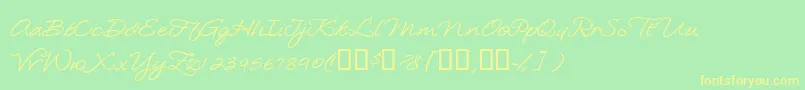 Loosiescript Font – Yellow Fonts on Green Background