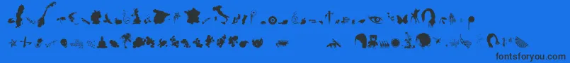 Шрифт loosydings expert – чёрные шрифты на синем фоне