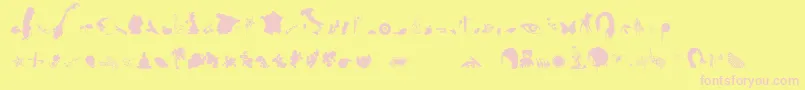 loosydings expert Font – Pink Fonts on Yellow Background