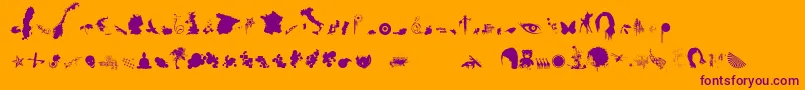 loosydings expert Font – Purple Fonts on Orange Background