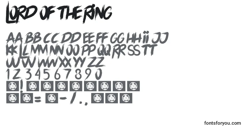 Schriftart LORD OF THE RING – Alphabet, Zahlen, spezielle Symbole