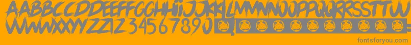 Fonte LORD OF THE RING – fontes cinzas em um fundo laranja