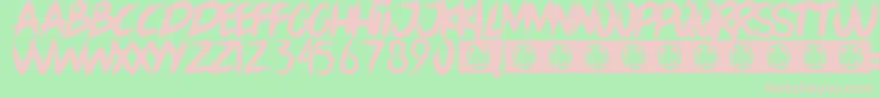 フォントLORD OF THE RING – 緑の背景にピンクのフォント