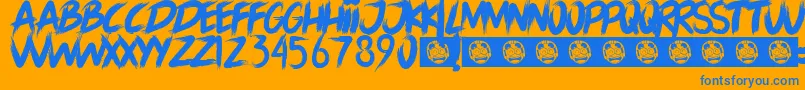Czcionka LORD OF THE RING – niebieskie czcionki na pomarańczowym tle