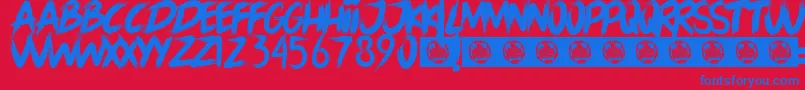 LORD OF THE RING Font – Blue Fonts on Red Background