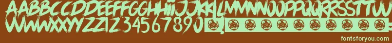 Шрифт LORD OF THE RING – зелёные шрифты на коричневом фоне