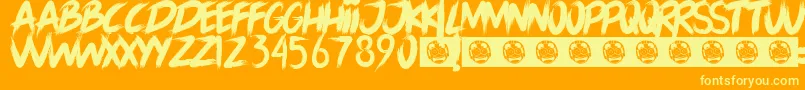 フォントLORD OF THE RING – オレンジの背景に黄色の文字