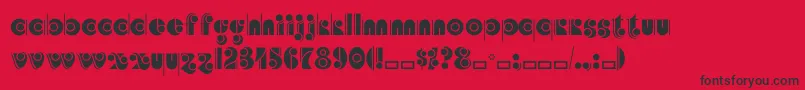 Angelicacp-Schriftart – Schwarze Schriften auf rotem Hintergrund