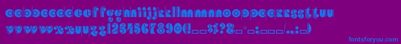 Czcionka Angelicacp – niebieskie czcionki na fioletowym tle