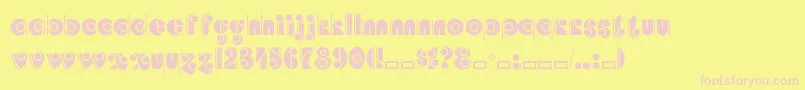 Angelicacp Font – Pink Fonts on Yellow Background