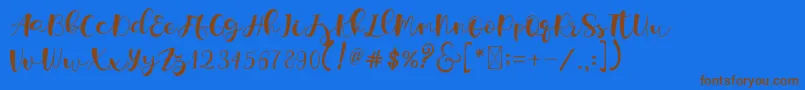 LordenHolen Font – Brown Fonts on Blue Background