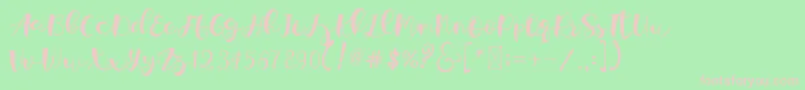 LordenHolen Font – Pink Fonts on Green Background