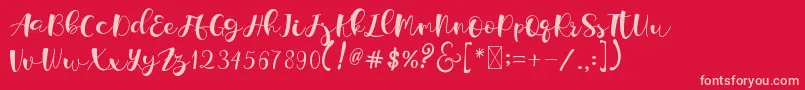 LordenHolen Font – Pink Fonts on Red Background