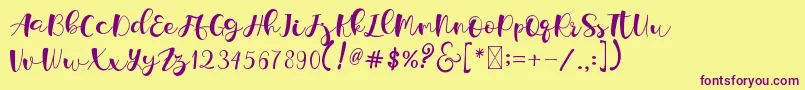 LordenHolen Font – Purple Fonts on Yellow Background