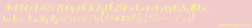 LordenHolen Font – Yellow Fonts on Pink Background
