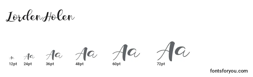 LordenHolen Font Sizes