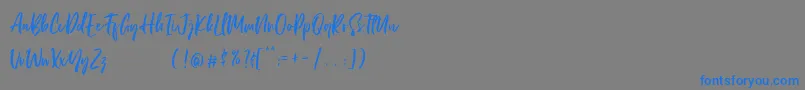 LordeSoon PersonalUse-Schriftart – Blaue Schriften auf grauem Hintergrund