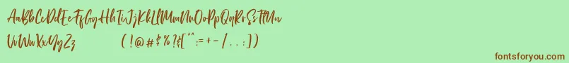 LordeSoon PersonalUse Font – Brown Fonts on Green Background