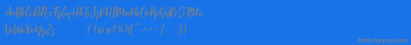 LordeSoon PersonalUse-Schriftart – Graue Schriften auf blauem Hintergrund