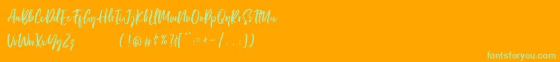 LordeSoon PersonalUse Font – Green Fonts on Orange Background