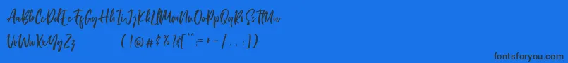 LordeSoon PersonalUse-Schriftart – Schwarze Schriften auf blauem Hintergrund