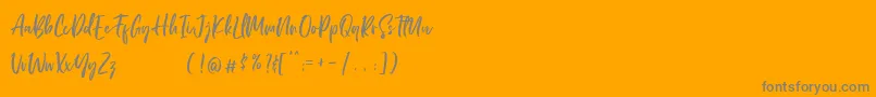 LordeSoon PersonalUse-Schriftart – Graue Schriften auf orangefarbenem Hintergrund