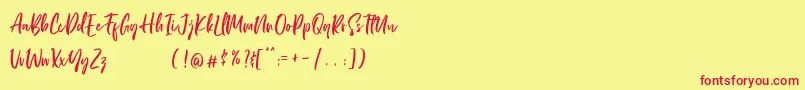 LordeSoon PersonalUse Font – Red Fonts on Yellow Background