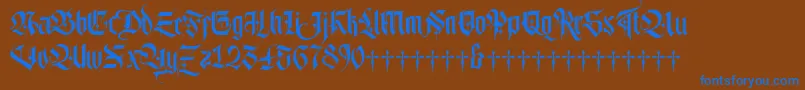 Шрифт Lordish – синие шрифты на коричневом фоне