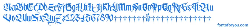 Lordish-fontti – siniset fontit valkoisella taustalla