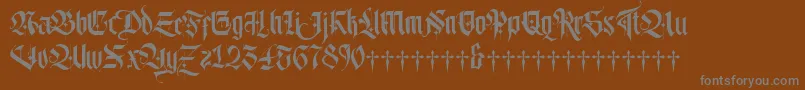 Lordish-Schriftart – Graue Schriften auf braunem Hintergrund