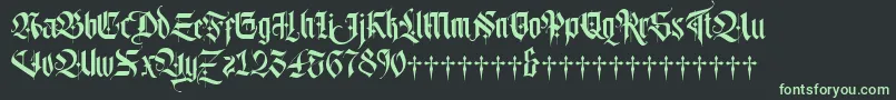 Lordish-Schriftart – Grüne Schriften auf schwarzem Hintergrund