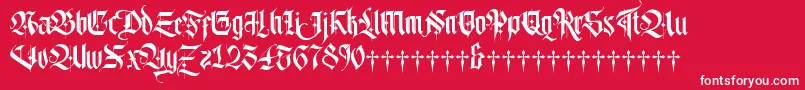 Lordish-fontti – valkoiset fontit punaisella taustalla