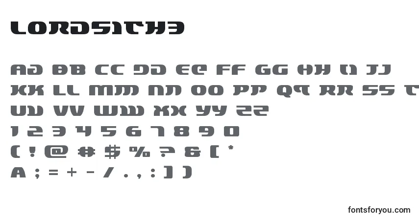 Schriftart Lordsith3 (132885) – Alphabet, Zahlen, spezielle Symbole