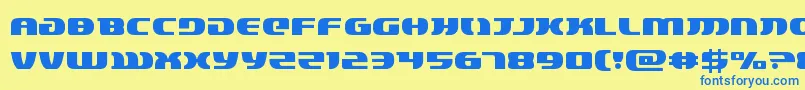 フォントlordsith3 – 青い文字が黄色の背景にあります。