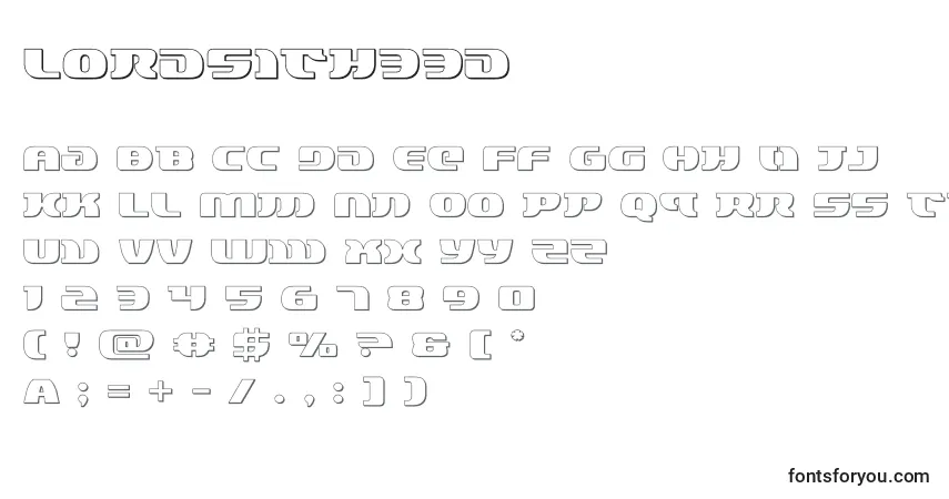 Шрифт Lordsith33d (132886) – алфавит, цифры, специальные символы