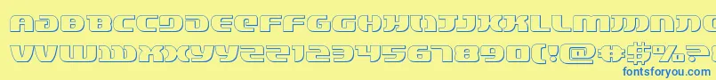 lordsith33d-Schriftart – Blaue Schriften auf gelbem Hintergrund