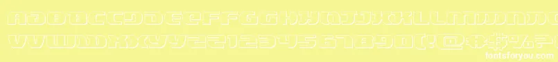 lordsith33d-Schriftart – Weiße Schriften auf gelbem Hintergrund