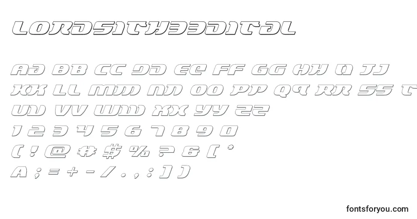 Lordsith33dital (132888)フォント–アルファベット、数字、特殊文字